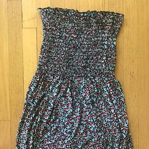 Multi-colored strapless tube top style dress